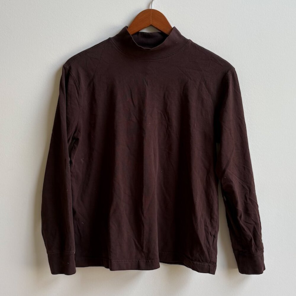 Lands' End Red Turtleneck Long Sleeve Shirt - Brown (Size S/6-8)